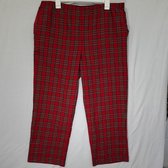 Alfred Dunner Pants - Alfred Dunner Plaid Pants Women's 14 Red Plaid Valentines Day Galentine
